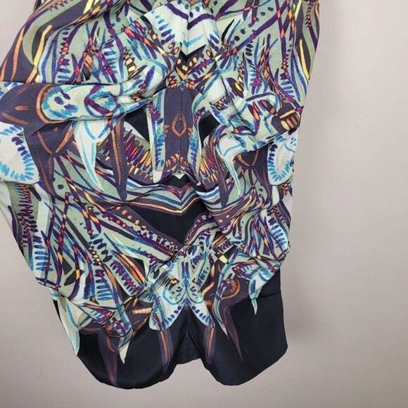 Nicole Miller Size 2 Silk Multicolor Mini Dress Spaghetti Straps - Picture 5 of 12
